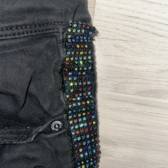 PREME - MEN’S BLACK DISTRESSED / MULTI COLOR DIAMOND JEANS SIZE 42W/34L - Picture 5 of 5